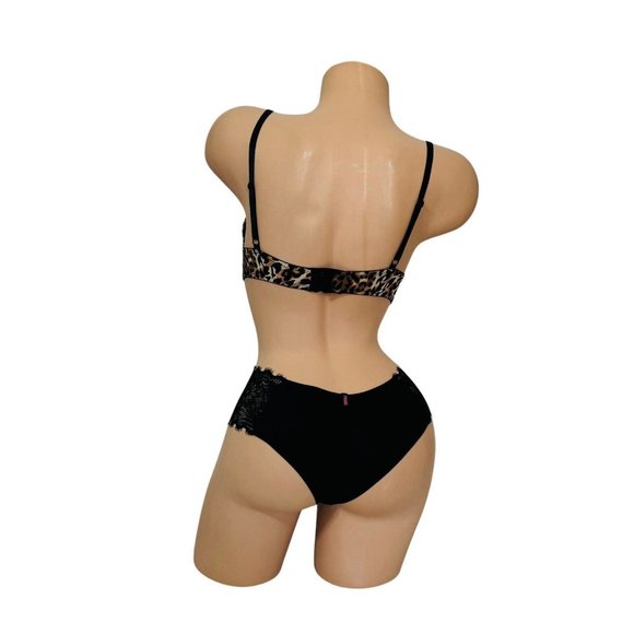 La Senza SMALL Wireless Padded Light Push Up Bra & Low Rise Cheeky Panty Set 2pc - Picture 6 of 9